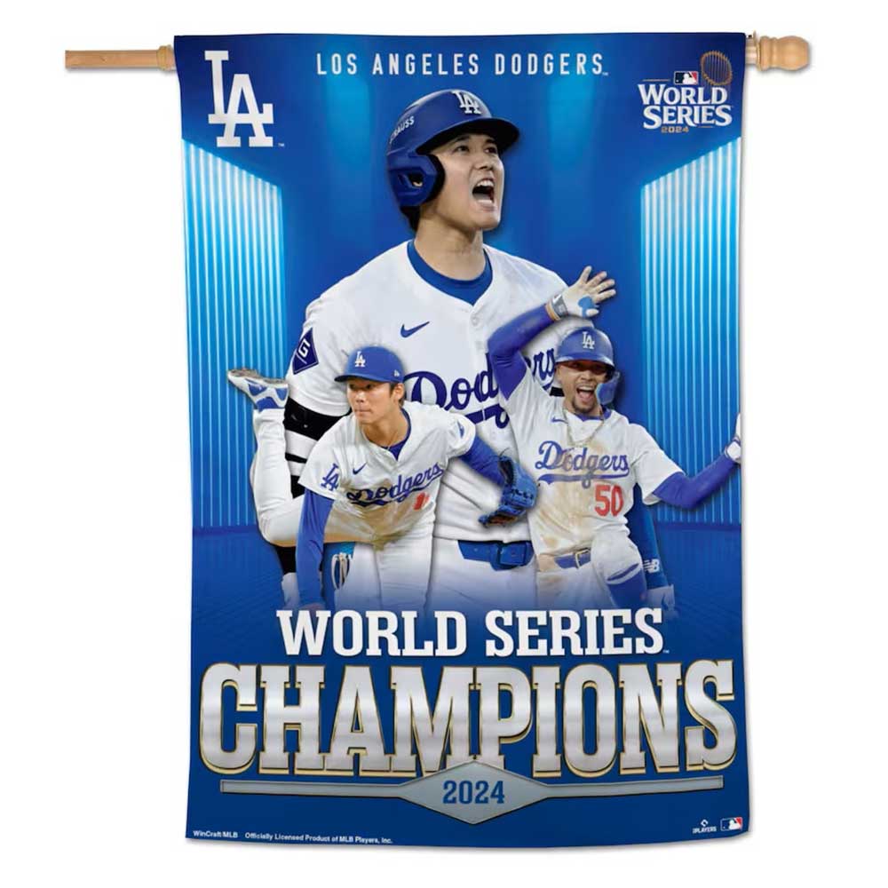 ムーキー・ベッツ/大谷翔平/山本由伸 ロサンゼルス・ドジャース 2024 ワールドシリーズ チャンピオンズ バナー / Mookie Betts, Shohei Ohtani & Yoshinobu Yamamoto Los Angeles Dodgers WinCraft 2024 World Series Champions 28\