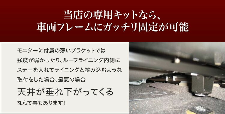 10.2インチフリップダウンモニター+20ヴェルファイア【サンルーフ無し車】専用取付キットセット