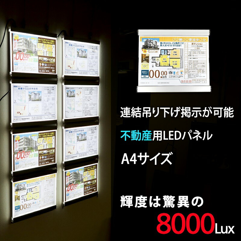 不動産広告　LED パネル 不動産LEDパネル/LEDライトパネル-ESTATE DELUX 8000 両面-
