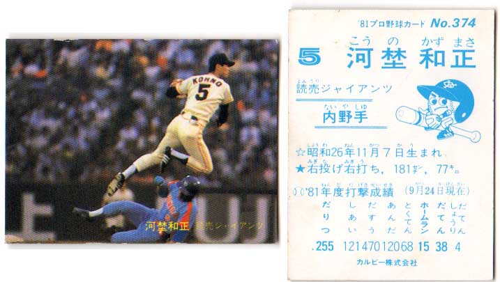 カルビー野球カード 89年 No.193 川端順 (広島) 89年カルビープロ野球カード レアブロック No.193川端順 広島