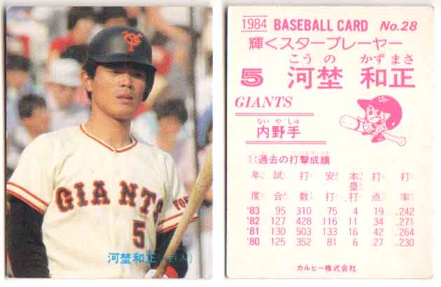 89年カルビープロ野球カード レアブロック No.193川端順 広島東洋カープ 89年カルビープロ野球カード レアブロック No.193川端順 広島