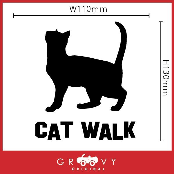 若者の大愛商品 見上げる 猫 車 ステッカー CAT WALK 猫の通り道 通路 キャットウォーク ネコ ねこ かわいい おしゃれ エンブレム シール  アクセサリー ブランド アウトドア グッズ 雑貨 おもしろ かっこいい www.servitronic.eu