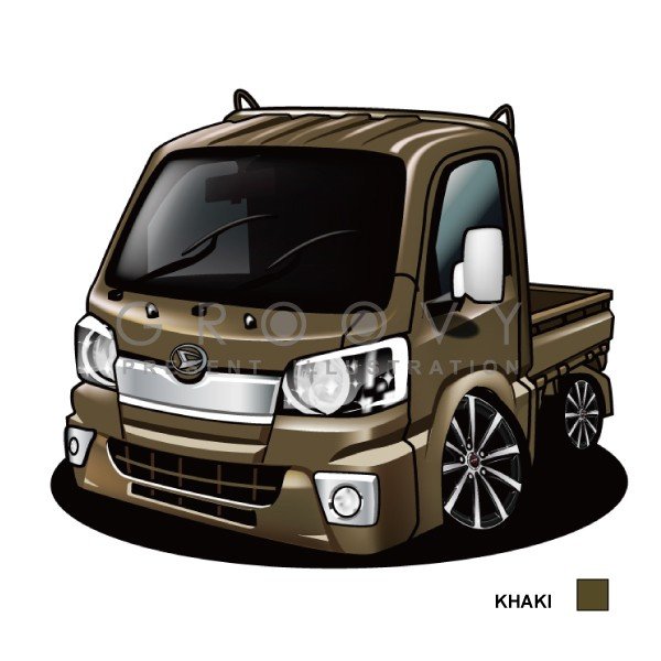 楽天市場 車好き プレゼント ダイハツ ハイジェット トラック 車 イラスト 2l版 グルービー Daihatsu Hijet Truck納車 祝い パーツ カスタム ギフト グッズ おしゃれ かっこいい アート アクセサリー Care Design 楽天市場店