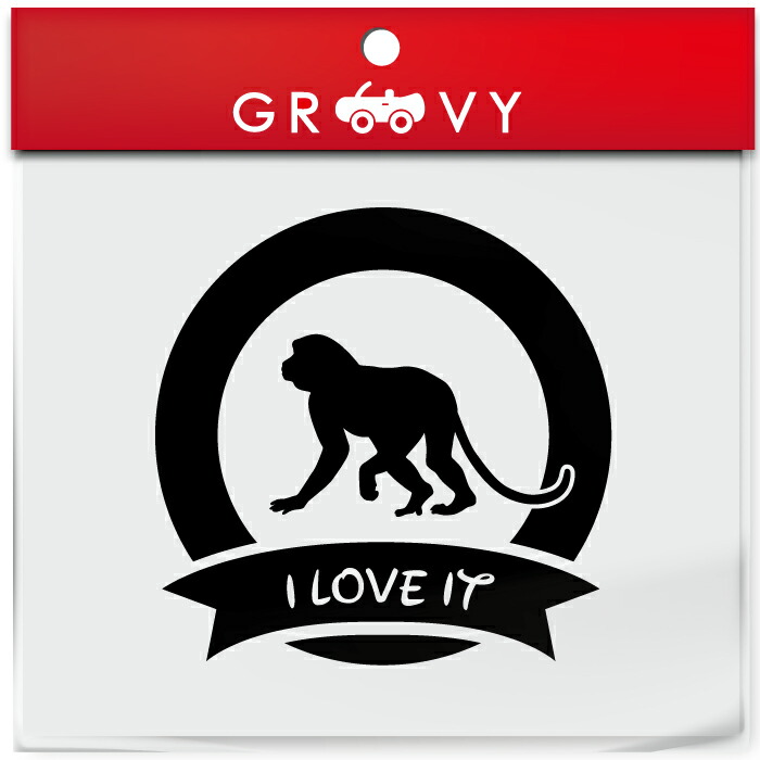 市場 干支 動物 申 Love グッズ 年 サル オーナー 丸 自動車 雑貨 車 アイテム ステッカー 猿 シール さる リボン ペット