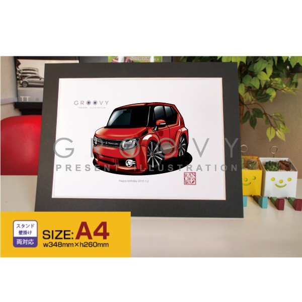 楽天市場 車好き プレゼント スズキ イグニス 車 イラスト 版フレーム グルービー Suzuki Ignis 納車 祝い パーツ カスタム ギフト グッズ おしゃれ かっこいい アート アクセサリー Care Design 楽天市場店