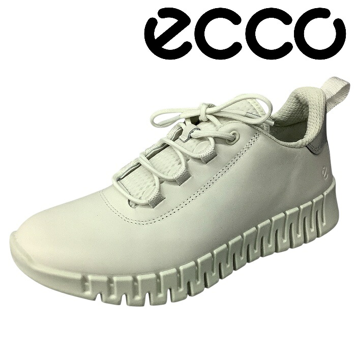 見せびらかす品極限点！返品・取り替えっこ不可本革 ECCO 残響音 Gruuv Flexible Sole Women 218203 60718 White  ウィメンズ  なめし革  スニーカー 牛皮  お出かけ