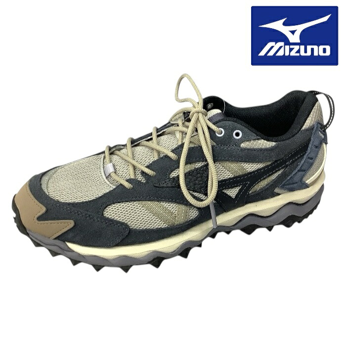 【MIZUNO　ミズノ　WAVE MUJIN TL D1GA251304　ライトグレー/ネイビー/ベージュ】　メンズ　ウェーブムジン　ウォーキング　オシャレ　カジュアル　スポーツ　町履き