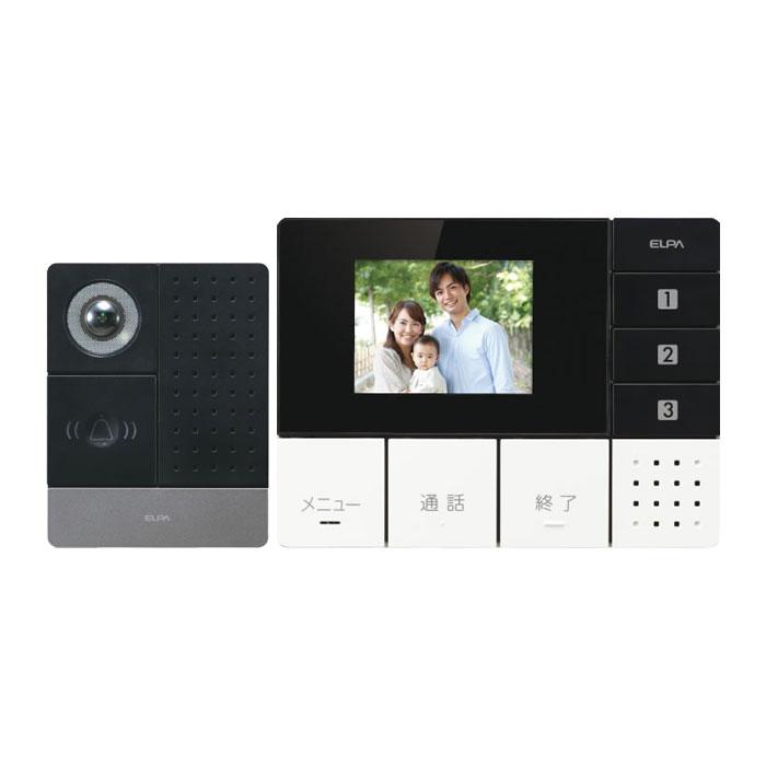 エルパ ワイヤレステレビドアホン 玄関カメラ＆壁掛モニターセット インターホン ワイヤレス DHS-SM2030｜介護グループのケアボット