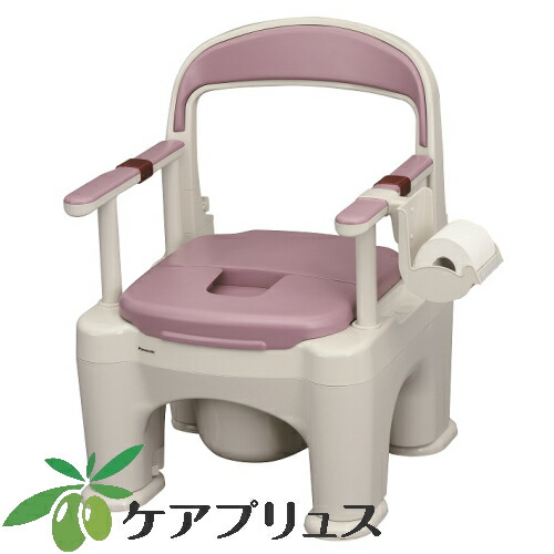 ポータブルトイレ ラフィーネ 標準タイプ ソフト便座（傾斜脚付き） ミスティパープル