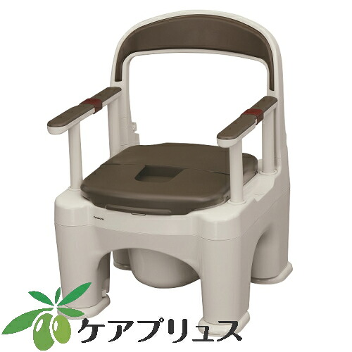 ポータブルトイレ ラフィーネ 標準タイプ ソフト便座（傾斜脚付き） モカブラウン