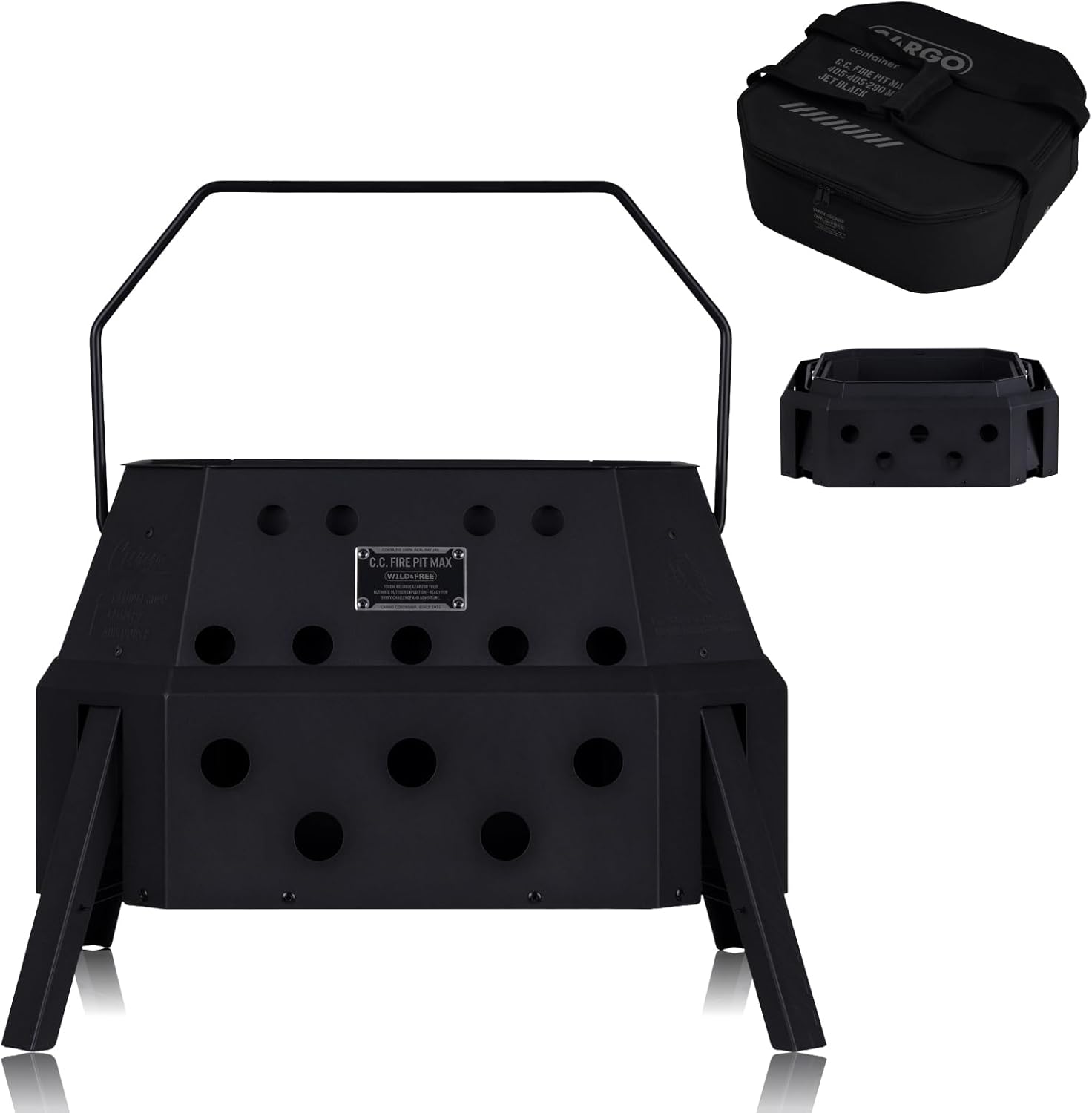 CARGO CONTAINER カーゴコンテナ FIRE PIT MAX かがり火台 かがり火台 ポップアップ窪溜まり 一動き組み立て 二次焚き附ける 難民キャンプ アウトドア 納める容れもの付き添い人