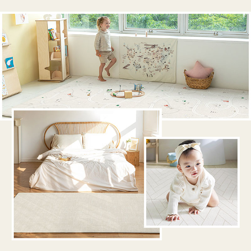 抗菌プレイマットベビーリバーシブルベビーマットPARKLONやわらかクッションマットS140cm100cm1.2cm厚手防水防音防炎北欧大判