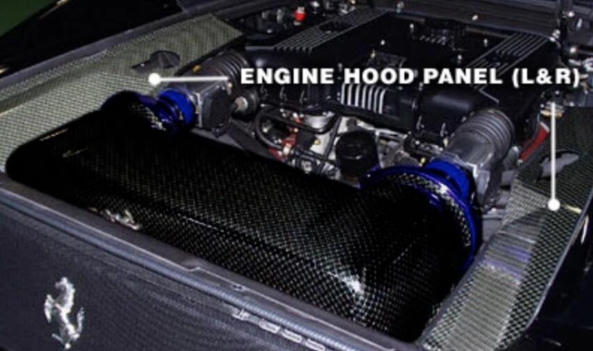 【GruppeM /グループ・エム】 エンジン フード パネル L & RF355 用 F355-EHP-C/F355-EHP-K｜特選パーツカー狂