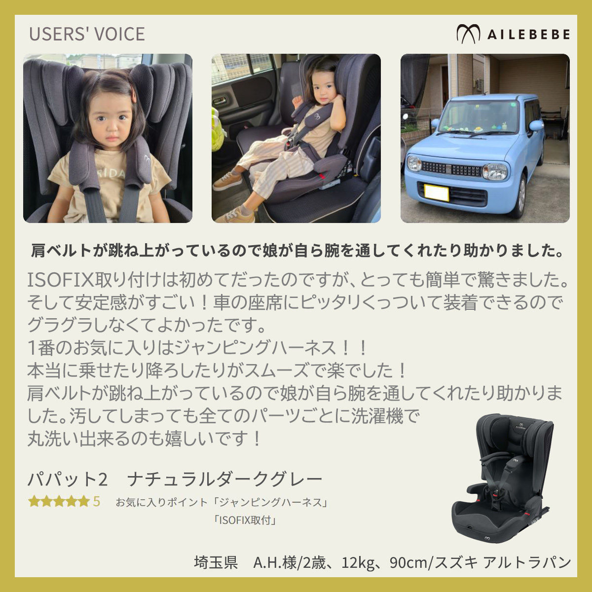 ジュニアシート Isofix Cf530 エールベベ パパット2 プレミアム ナチュラルダークグレー 1歳から11歳まで Ailebebe Carmate Natboardmcqs Com