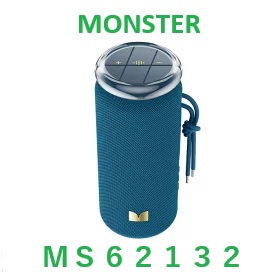 ＭＯＮＳＴＥＲ　モンスター　ＭＳ６２１３２　ブルー　２０Ｗ　ポータブル Bluetooth スピーカー ブラック シルバー Atomic Blaster Glow｜BIC コネクト