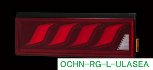 【左右セット】花魁ＪＡＰＡＮ　花魁ＣＯＭＢＯ　炎Ｌ　ＯＣＨＮ-ＲＧ-Ｌ-ＵＬＡＳＥＡ　レッドレンズ／グロスブラック　ＬＥＤテールランプ　大型車用　２４Ｖ　ＥＳＳ対応モデル