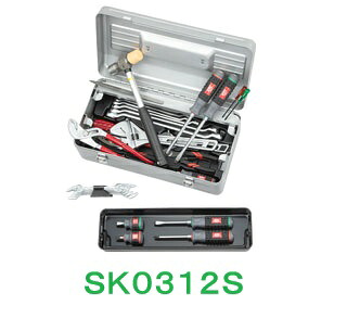 ＫＴＣ　京都機械工具（株）　ツールセット　ＳＫ０３１２Ｓ　工具セット　片開きメタルケースタイプ　３１点セット