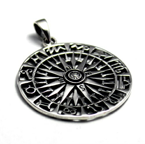 楽天市場 羅針盤 コンパス 方位磁石 シルバー９２５ ペンダント ペンダントトップ アクセサリー お守り カルメロ楽天市場店