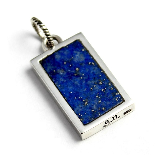 ラピスラズリ memento mori メメント モリ スクエア シルバー９２５ ペンダント ペンダントトップ アクセサリー goodvibrations グッドバイブレーション レディース メンズ｜カルメロ店