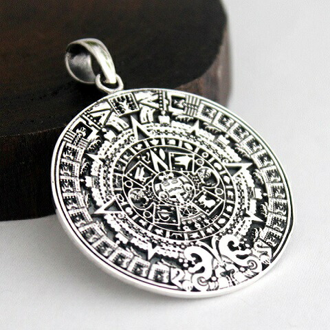 楽天市場】アステカ文明カレンダー スターリングシルバーペンダント
