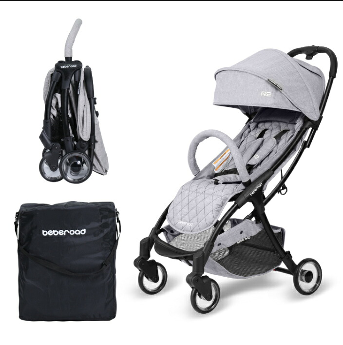 BEBEROAD R2 ベビーカー バギー コンパクト 軽量 折りたたみ ベビー用品 新生児 ５点式シートベルトカップホルダー ストローラー 自立式 6か月-36か月 日よけ付き おしゃれ 出産お祝い ギフト赤ちゃん お出掛け 散歩 おすすめ 20.5kg まで