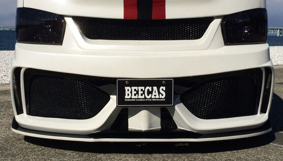 BEECAS　ビーキャス　TOYOTA　トヨタ　F200GT　200系ハイエース　4型　標準　フロント特殊ゴムコーティングブラックネット