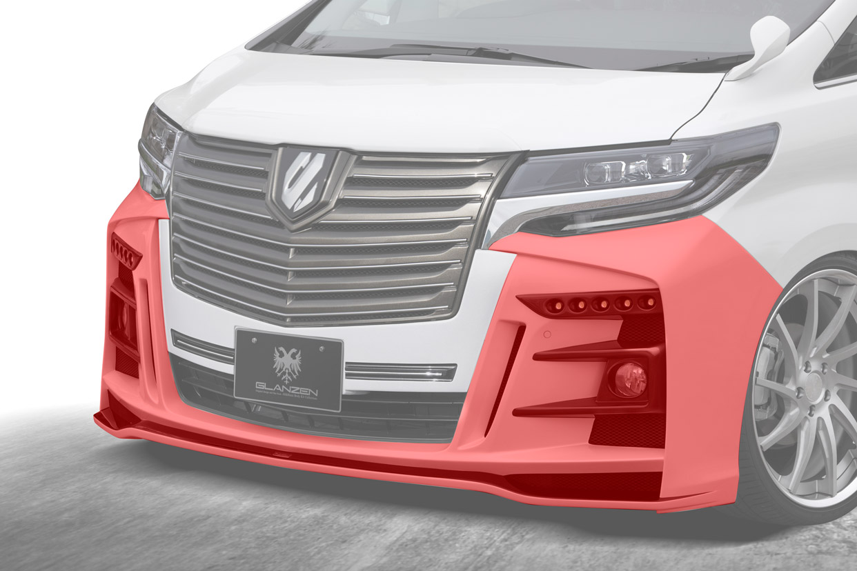SILKBLAZE　シルクブレイズ　（GLANZEN/グレンツェン）　ALPHARD　アルファード　30　後期　AGH/GGH/AYH30・35W　S/SC/SR/Exective LoungeS　エアロ3点セット（フロントバンパー、サイドパネル、リアバンパー※バッグフォグ無）