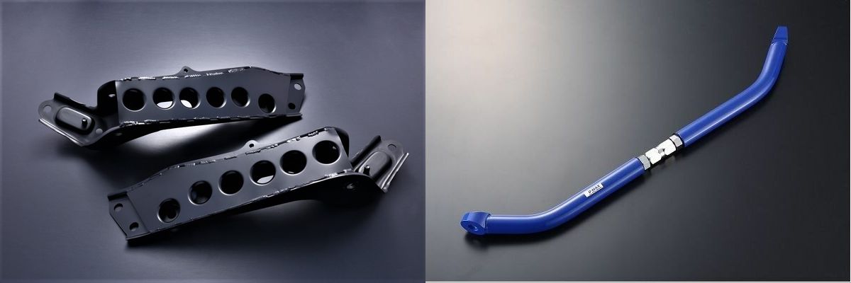 D-MAX D1SPEC 強化テンションロッドブラケット（S14/S15用）+フロントテンションロットバー シルビア ステアリング レスポンス向上 剛性アップ アライメント 足廻り フロントアーム 純正形状 溶接補強 バーリング加工 ブレーキキング 向上