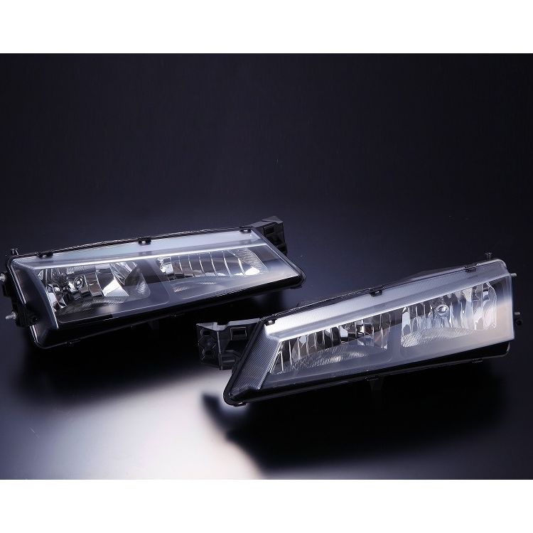 D-MAX S14後期 クリスタルヘッドライト（ブラック） 左右SET セット シルビア ロービーム ハイビーム H1 レンズ 純正交換 補修 ドリフト カーパーツ カー用品 ドレスアップ 外装