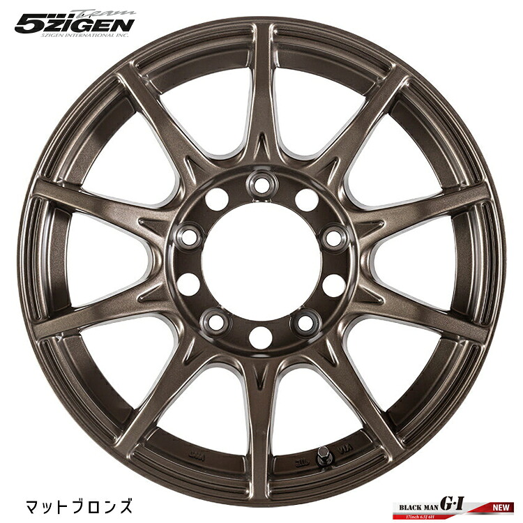 16インチ 6H139.7 6.5J 6.5J+38 6穴 ブラックマン ジーアイ ホイール (1本/2本/4本) マットブロンズ 5ZIGEN BLACK-MAN G・I 送料無料 ゴジゲン 56,144円