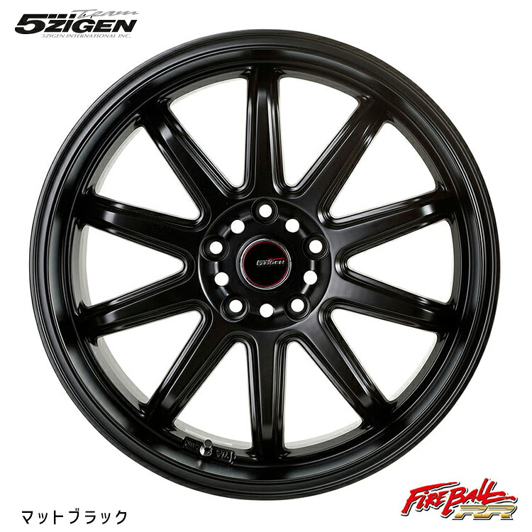 18インチ 5H100 7.5J 7.5J+47 5穴 ファイアーボール ダブルアール ホイール (1本/2本/4本) マットブラック 5ZIGEN FIREBALL RR (MBK) 送料無料 ゴジゲン