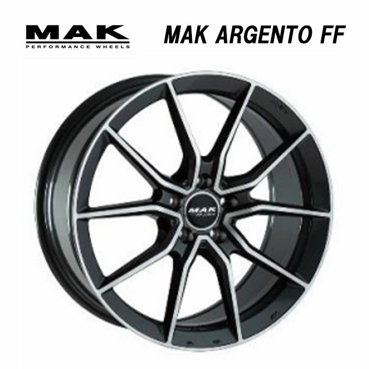 19インチ 5H112 9J 9J+52 5穴 マック アルジェント FF ホイール (1本/2本/4本) ガンメタリックミラー ABE SHOKAI MAK ARGENTO FF 送料無料 阿部商会