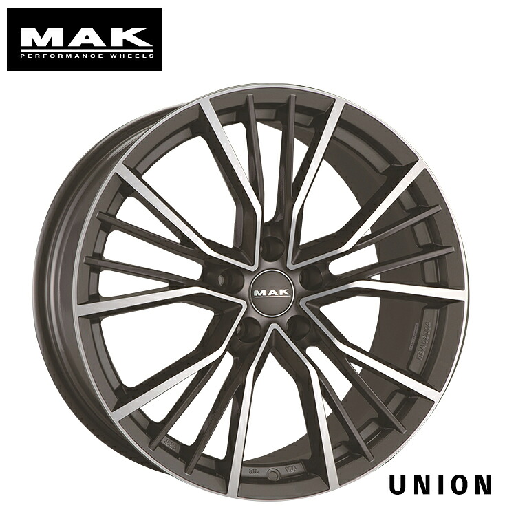 17インチ 5H112 7.5J 7.5J+38 5穴 マック ユニオン ホイール (1本/2本/4本) ガンメタリックミラー MAK UNION 送料無料 マック
