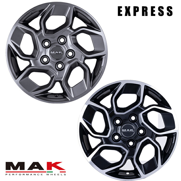 16インチ 5H118 6.5J 6.5J+65 5穴 エクスプレス ホイール (1本/2本/4本) ブラックミラー(BM) MAK EXPRESS (BM) 送料無料 マック