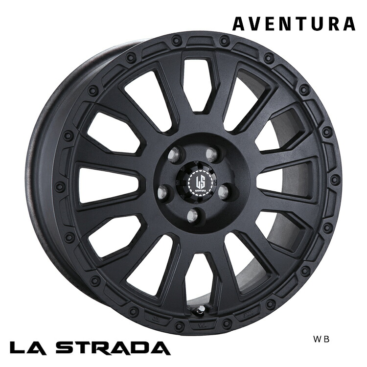 17インチ 5H112 7.5J 7.5J+50 5穴 アヴェンチュラ ホイール (1本/2本/4本) リンクルブラック(WB) LA-STRADA AVENTURA (WB) 送料無料 ラストラーダ