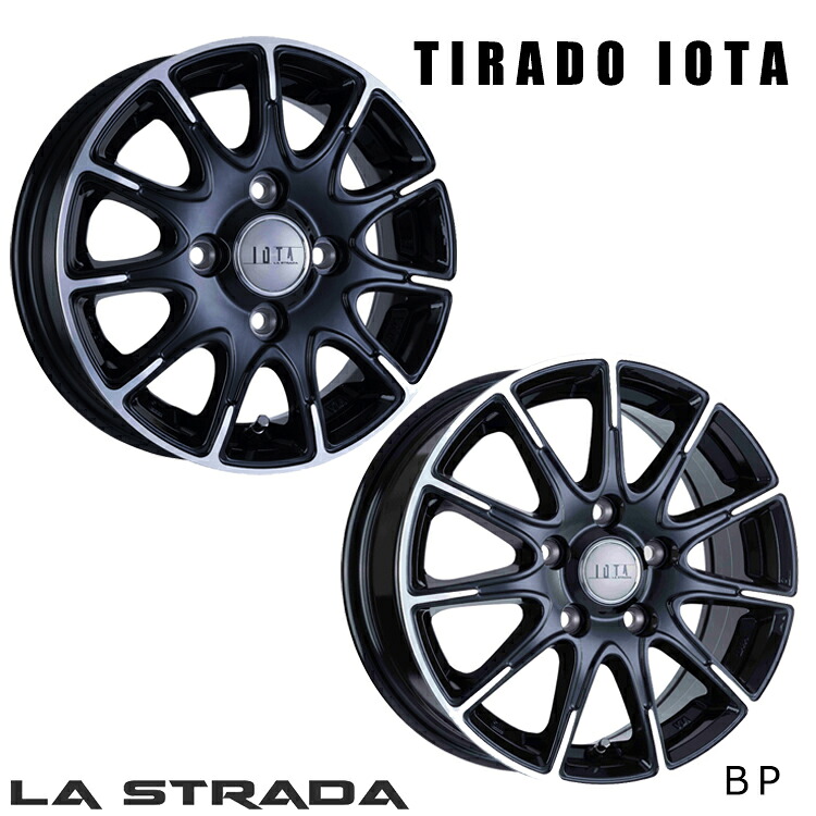 15インチ 5H114.3 6J 6J+53 5穴 ティラード イオタ ホイール (1本/2本/4本) ブラックポリッシュ (BP) LA-STRADA TIRADO IOTA (BP) 送料無料 ラストラーダ