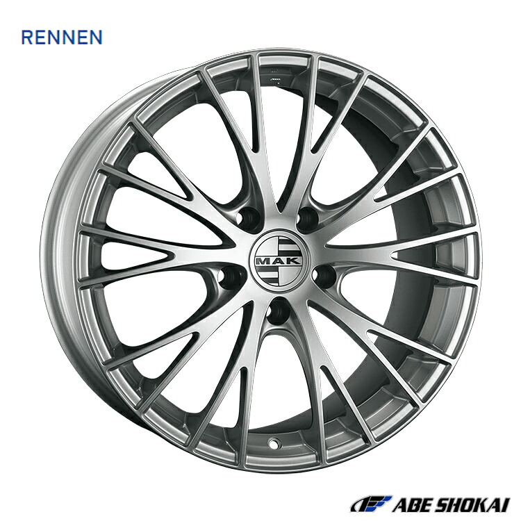 19インチ 5H130 9.5J 9.5J+45 5穴 マック レネン ホイール (1本/2本/4本) シルバー ABE SHOKAI MAK RENNEN 送料無料 阿部商会