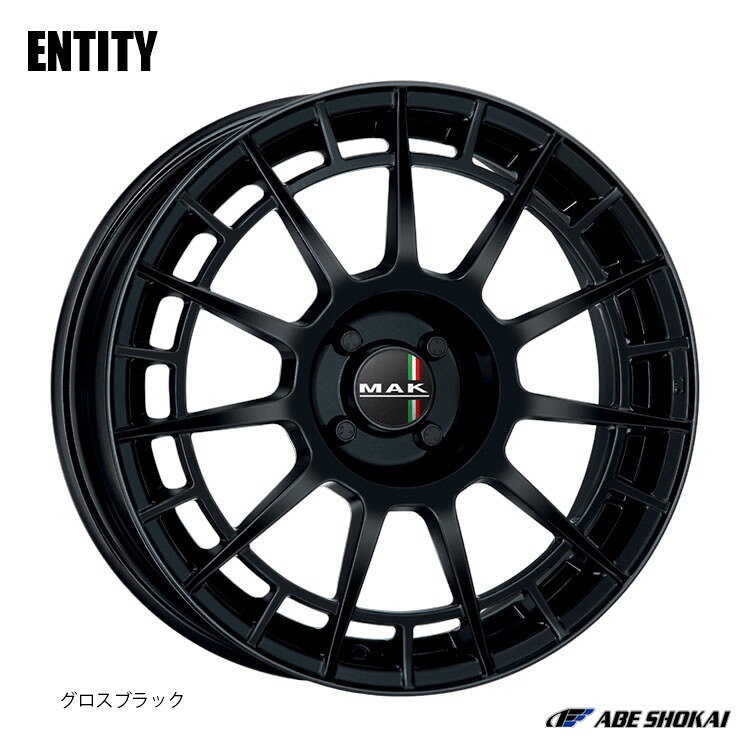 17インチ 4H98 7J 7J+35 4穴 エンティティー ホイール (1本/2本/4本) グロスブラック MAK ENTITY 送料無料 マック