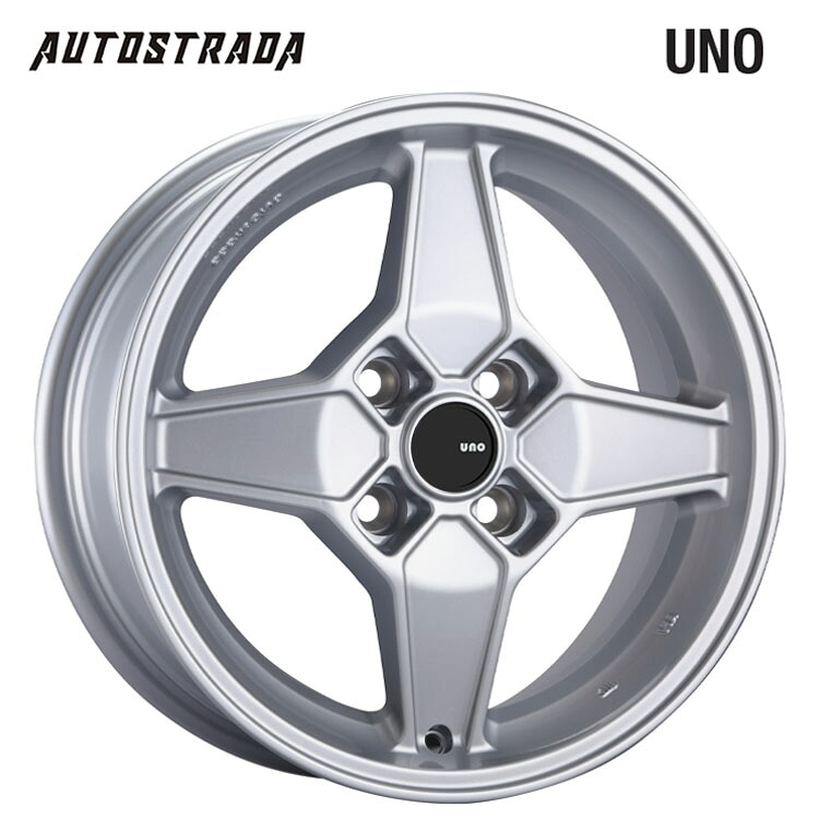 14インチ 4H98 6J 6J+33 4穴 ウノ ホイール (1本/2本/4本) シルバー AUTO STRADA UNO 送料無料 アウトストラーダ｜カーパーツ倉庫