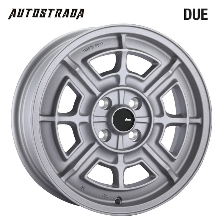 15インチ 4H98 6J 6J+33 4穴 デュエ ホイール (1本/2本/4本) サンドシルバー AUTO STRADA DUE 送料無料 アウトストラーダ