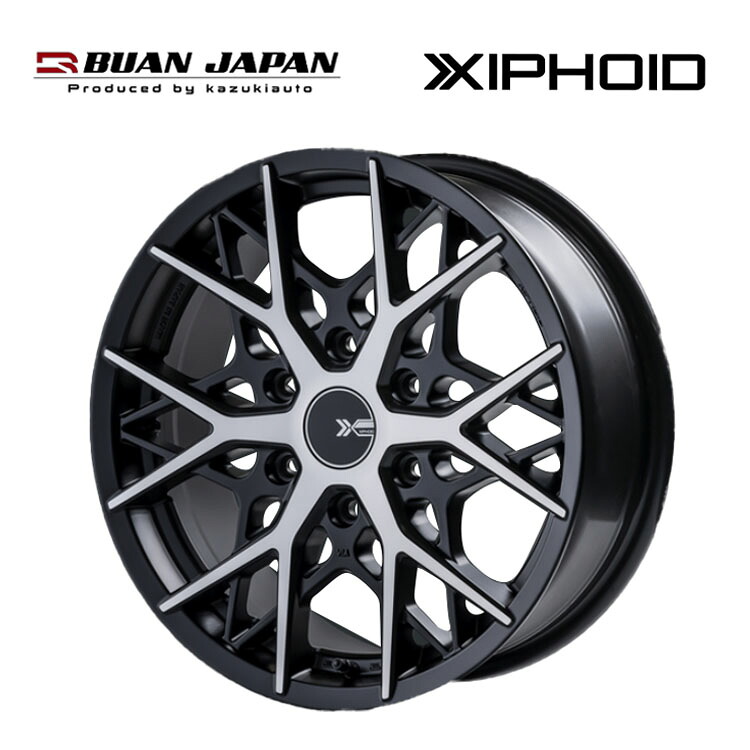 【お買い物マラソン 7/19(日)20:00~】17インチ 6H139.7 6.5J 6.5J+38 6穴 ゼフォイド ホイール (1本/2本/4本) ブラックポリッシュ BUAN JAPAN XIPHOID 送料無料 BUAN JAPAN|カーパーツ倉庫