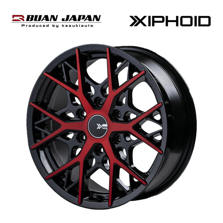 【お買い物マラソン 7/19(日)20:00～】17インチ 6H139.7 6.5J 6.5J+38 6穴 ゼフォイド ホイール (1本/2本/4本) レッドクリアXI BUAN JAPAN XIPHOID 送料無料 BUAN JAPAN｜カーパーツ倉庫