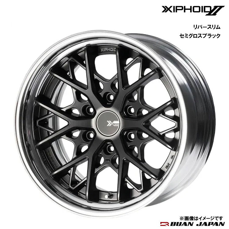 【お買い物マラソン 7/19(日)20:00~】17インチ 6H139.7 8J 8J+38~+13 6穴 ゼフォイド2 ホイール (1本/2本/4本) セミグロスブラック BUAN JAPAN XIPHOID2 リバースリム 送料無料 BUAN JAPAN|カーパーツ倉庫