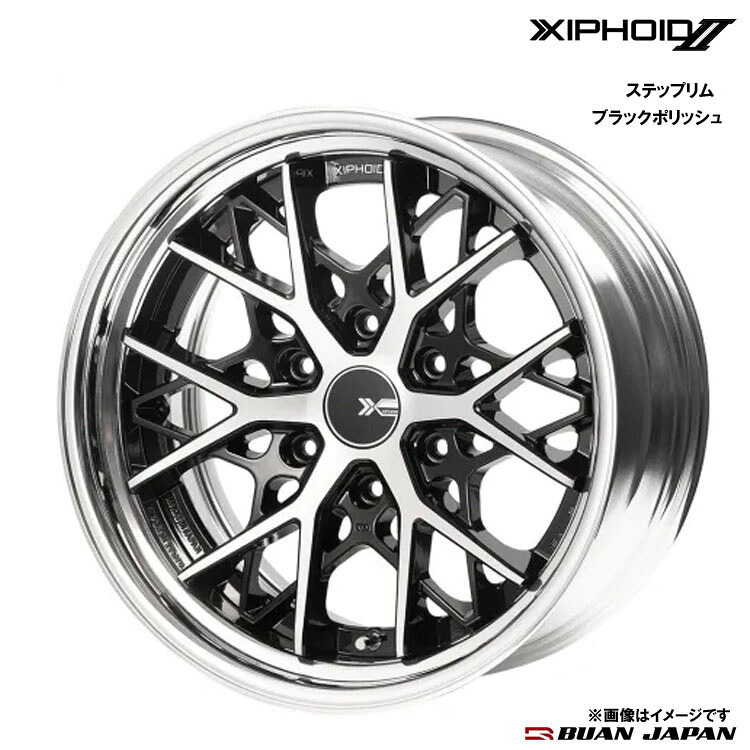 【お買い物マラソン 7/19(日)20:00~】18インチ 6H139.7 10J 10J+50~-13 6穴 ゼフォイド2 ホイール (1本/2本/4本) ブラックポリッシュ BUAN JAPAN XIPHOID2 ステップリム 送料無料 BUAN JAPAN|カーパーツ倉庫