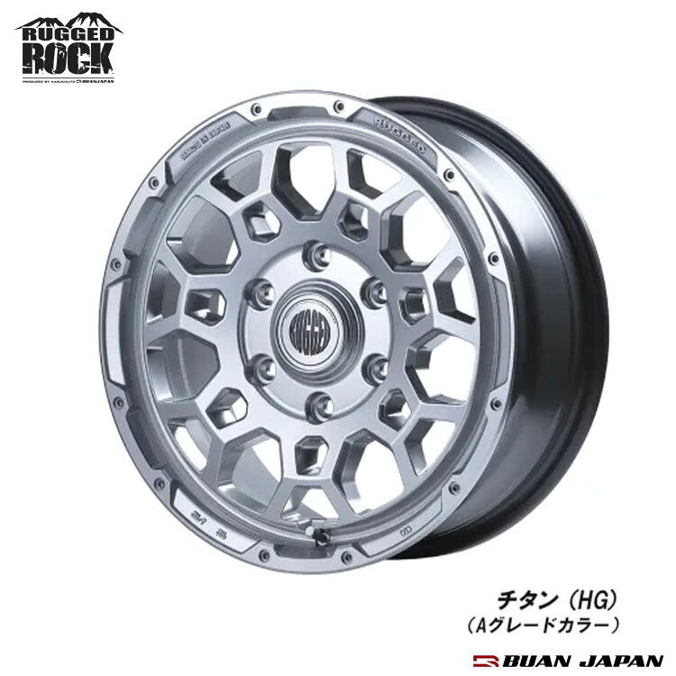 16インチ 6H139.7 6.5J 6.5J+38 6穴 ラギッドロック ホイール (1本/2本/4本) チタン BUAN JAPAN RUGGED ROCK 送料無料 舞杏｜カーパーツ倉庫