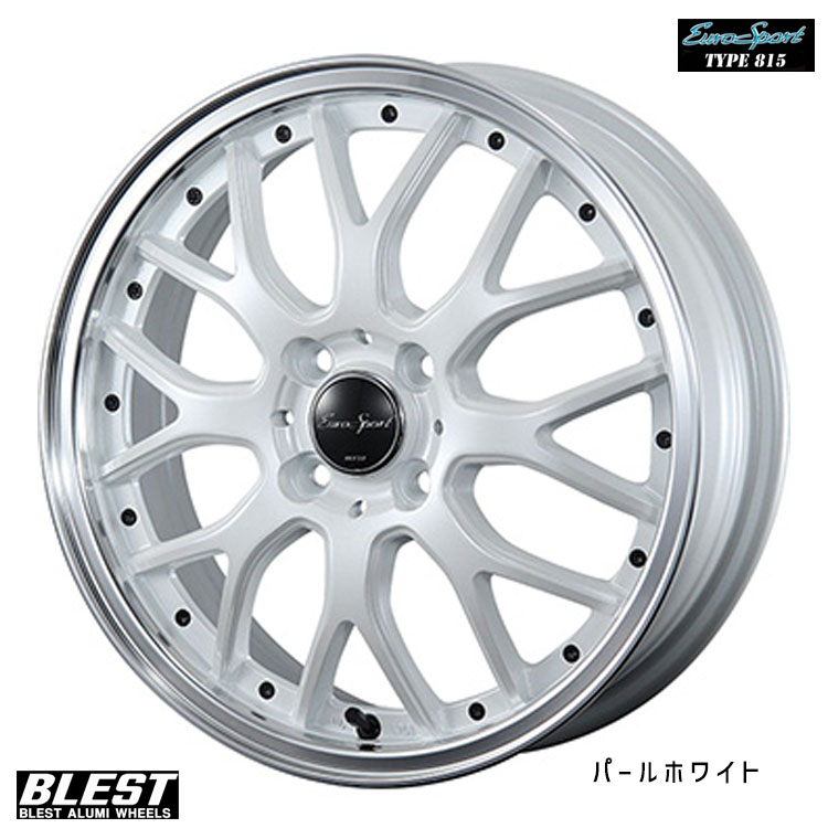 12インチ 4H100 4J 4J+43 4穴 ユーロスポーツ タイプ 815 ホイール (1本/2本/4本) パールホワイト BLEST EuroSport Type815 (PWH) 送料無料 ブレスト