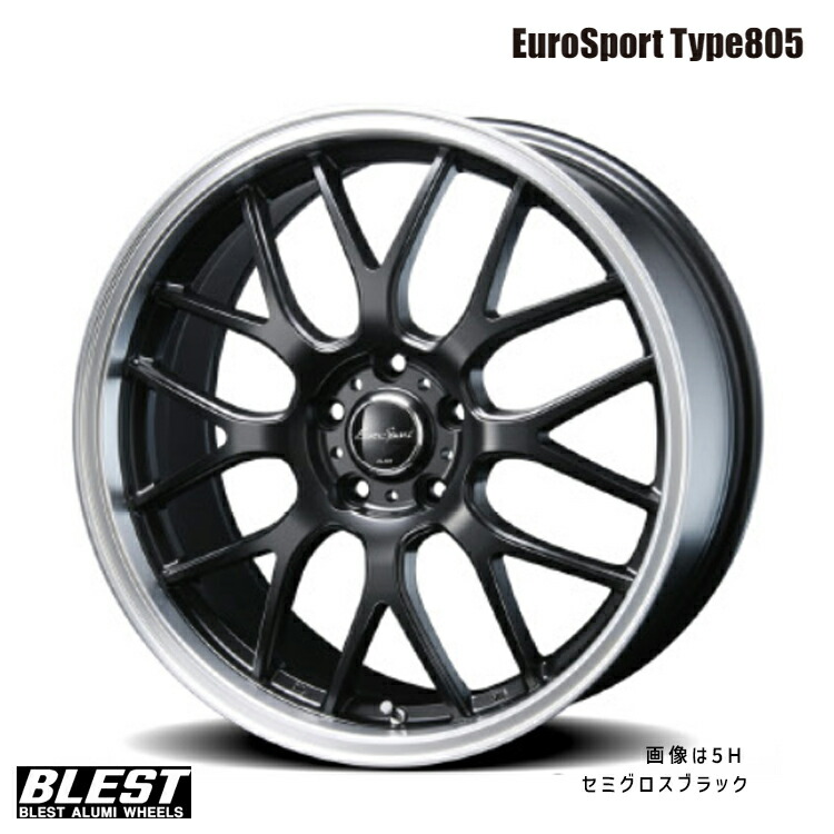 19インチ 5H114.3 7.5J 7.5J+50 5穴 ユーロスポーツ タイプ 805 ホイール (1本/2本/4本) セミグロスブラック BLEST Euro Sport Type805 (SGB) 送料無料 ブレスト