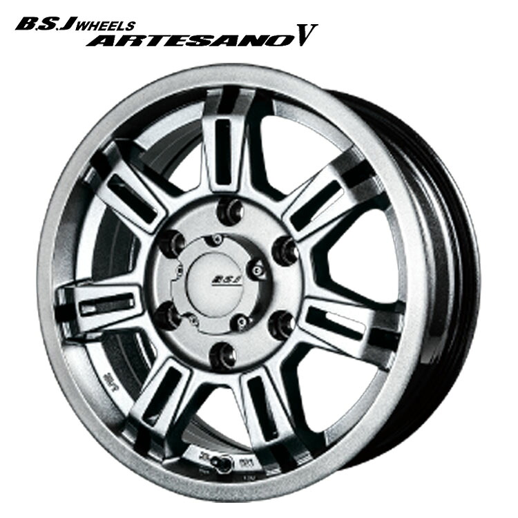 15インチ 6H139.7 6J 6J+45 6穴 B.S.J WHEEL アルテサーノV ホイール (1本/2本/4本) ダークグレー BILLET STAR JAPAN B.S.J WHEELS ARTESANO V 送料無料 ビレットスタージャパン