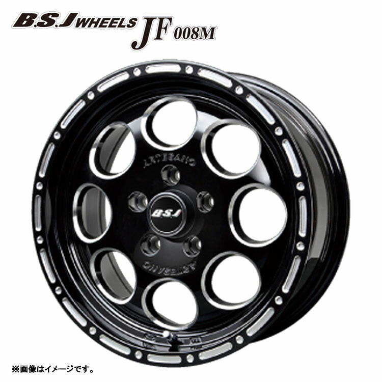 17インチ 5H114.3 7.5J 7.5J+40 5穴 B.S.J ホイールズ JF 008M ホイール (1本/2本/4本) ブラックミーリング BILLET STAR JAPAN B.S.J WHEELSJF 008M 送料無料 ビレットスタージャパン 55,704円