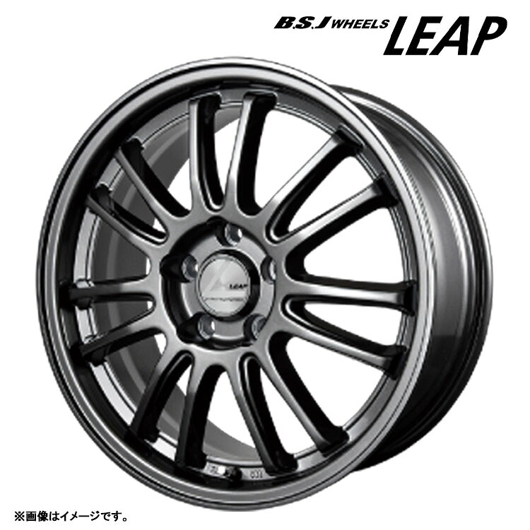 17インチ 5H114.3 7J 7J+38 5穴 B.S.J ホイールズ リープ ホイール (1本/2本/4本) ガンメタリック BILLET STAR JAPAN B.S.J WHEELS LEAP 送料無料 ビレットスタージャパン